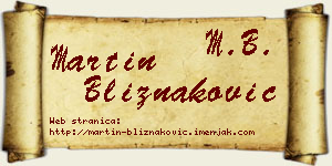 Martin Bliznaković vizit kartica